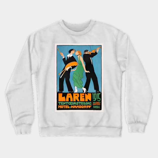 Netherlands Vintage Advertising Poster Laren 1915 Crewneck Sweatshirt by vintagetreasure